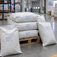 betaine-anhydrous-cas-107-43-7-25kg-bags-stacked-on-pallet-warehouse Betaine Anhydrous CAS 107-43-7 25kg woven bags on wooden pallet in industrial chemical warehouse