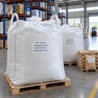 Cetearyl Glucoside (CAS 246159-33-1) in 25 kg fiber drums with metal rims, one open drum showing white flaky granules