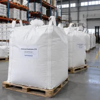 chlorinated-polyethylene-cpe-cas-64754-90-1-fibc-bulk-bags-warehouse Chlorinated Polyethylene (CPE) CAS 64754-90-1 in white FIBC bulk bags lined up on pallets in warehouse