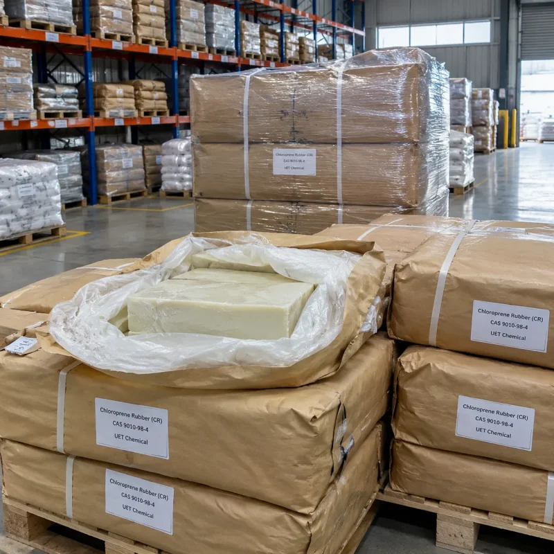 Chloroprene Rubber (CR) CAS 9010-98-4 in kraft wrapped bales with open pack showing block