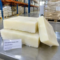 Chloroprene Rubber (CR) CAS 9010-98-4 off-white raw rubber blocks stacked on steel table