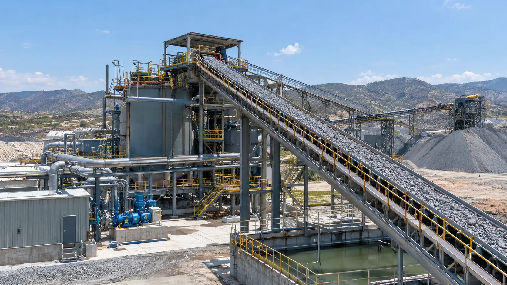 Mining conveyor system operating with specialty construction chemicals supplied by UAT Chemical