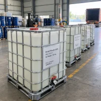 Dioctyl Phthalate (DOP) CAS 117-81-7 in 1000 kg IBC totes lined up for loading in warehouse