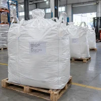 gibberellic-acid-cas-77-06-5-1000kg-ton-bags Gibberellic acid (GA3, CAS 77-06-5) in 1000 kg FIBC ton bags labeled UAT Chemical on wooden pallets in a warehouse
