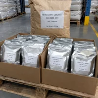 Hydroxyethyl cellulose CAS 9004-62-0 in 1 kg foil bags packed in cartons on pallet with 25 kg bag behind