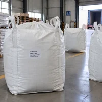 Large white FIBC bag labeled L-Threonine CAS 72-19-5 with 1000kg net weight in warehouse.