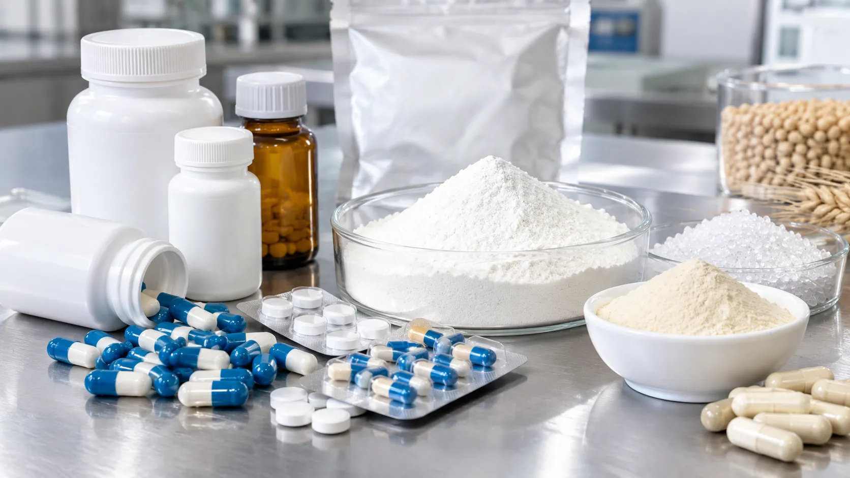 Pharmaceutical powders and capsules manufactured with food-grade chemical intermediates supplied by UAT Chemical