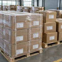 pyridoxine-hydrochloride-cas-58-56-0-25kg-cartons-pallet Palletized 25kg cartons of Pyridoxine Hydrochloride CAS 58-56-0 wrapped in shrink film, ready for bulk export and B2B wholesale.