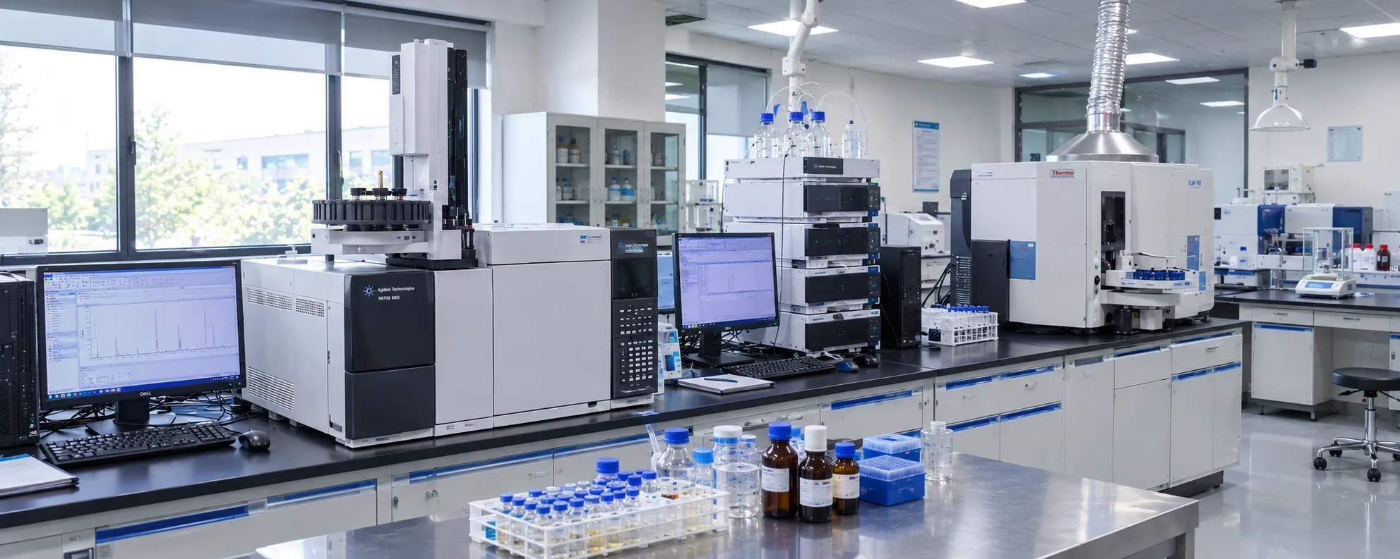 UATChem quality control laboratory running GC-MS, HPLC and ICP analysis to verify chemical purity