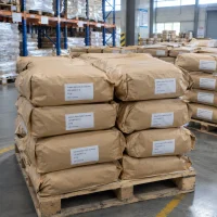Sodium Alpha-Olefin Sulfonate CAS 68439-57-6 in 25 kg kraft paper bags stacked on wooden pallets in UAT Chemical warehouse.
