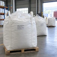Sodium metabisulfite CAS 7681-57-4 in 1000 kg FIBC ton bags on wooden pallets in warehouse