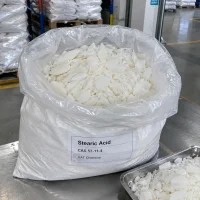 stearic-acid-cas-57-11-4-white-flakes-open-bag Stearic Acid CAS 57-11-4 white flakes in open woven bag with PE liner and steel tray