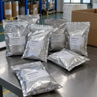 vanillyl-alcohol-cas-498-00-0-1kg-aluminum-foil-bags Vanillyl alcohol CAS 498-00-0 in 1 kg aluminum foil bags on stainless steel table in warehouse