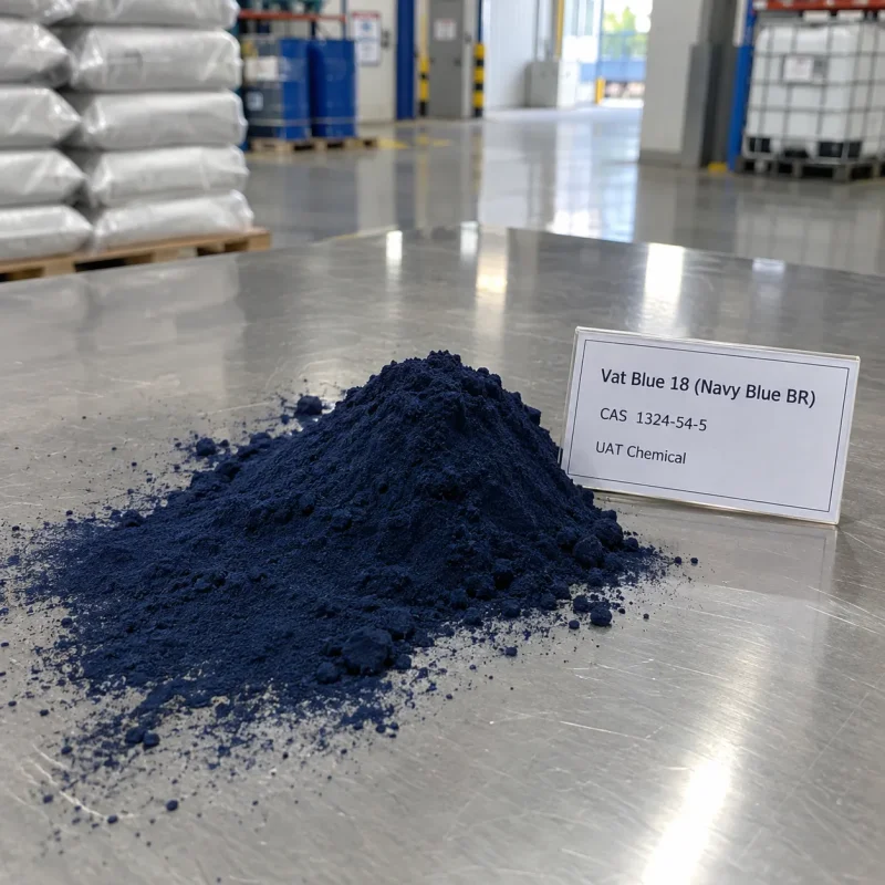 vat-blue-18-navy-blue-br-cas-1324-54-5-dark-blue-powder Vat Blue 18 (Navy Blue BR) CAS 1324-54-5 dark navy blue powder pile on steel table
