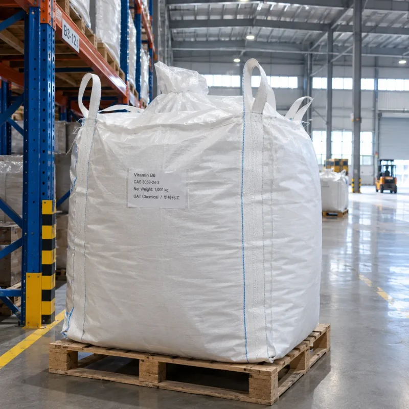 vitamin-b6-pyridoxine-cas-8059-24-3-1000kg-fibc-bulk-bag Vitamin B6 (Pyridoxine) CAS 8059-24-3 in 1,000 kg FIBC bulk bag on pallet